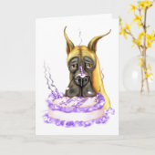 Great Dane Fawn Birthday Cake Karte (Gelbe Blume)
