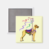 Great Dane Fawn Carousel UC Magnet (Vorderseite/Rückseite)