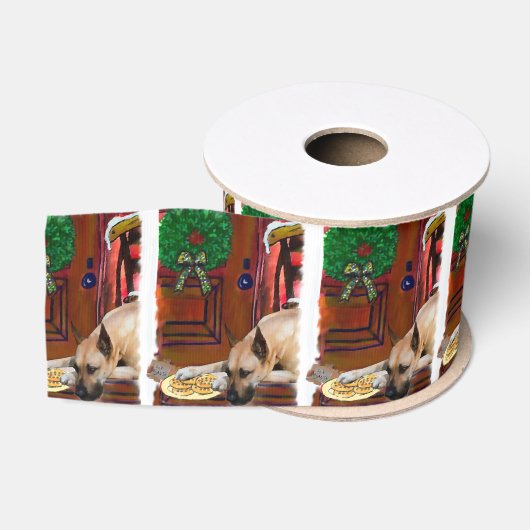 Great Dane (Fawn) Christmas Ripsband (Spule)