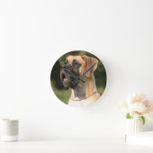 Great Dane - fawn / Deutsche Dogge - gelb Runde Wanduhr (Zuhause)