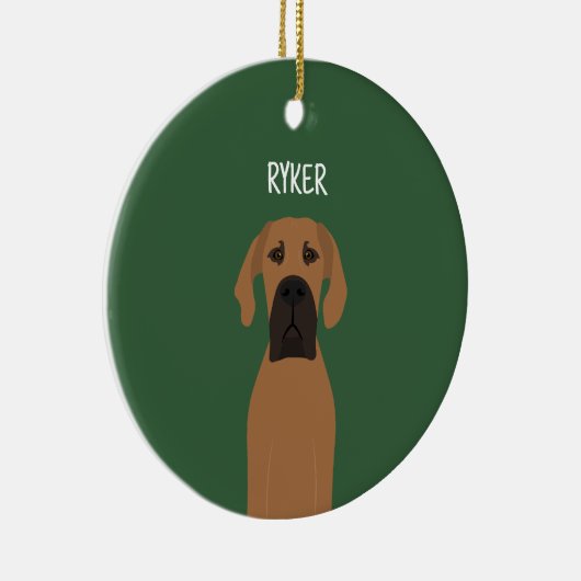 Great Dane Fawn Dog Keramik Ornament (Rechts)