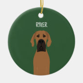 Great Dane Fawn Dog Keramik Ornament (Vorne)