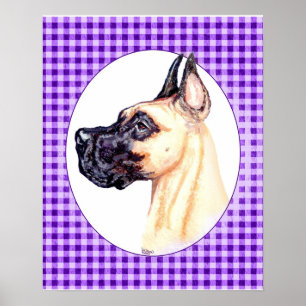 Great Dane Fawn Lila Poster
