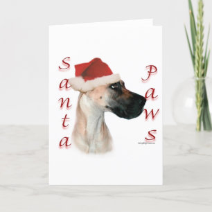 Great Dane (fawn) Santa Paws Feiertagskarte