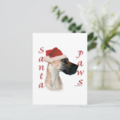 Great Dane (fawn) Santa Paws Feiertagspostkarte (Stehend Vorderseite)