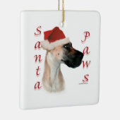 Great Dane (fawn) Santa Paws Keramikornament (Rechts)