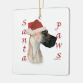 Great Dane (fawn) Santa Paws Keramikornament (Links)