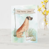 Great Dane Fee Better After Operation with Dog Karte (Gelbe Blume)