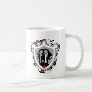 Great Dane Fell schwarzes Weiß Kaffeetasse