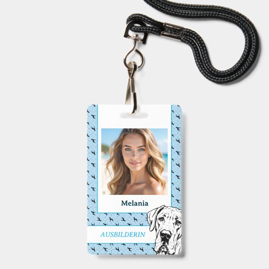 Great Dane Firmen-ID Easy Tipp Ausweis (Vorderseite mit Lanyard)