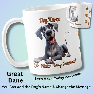 Great Dane - Fügen Sie den Namen des Hundes hinzu, Kaffeetasse