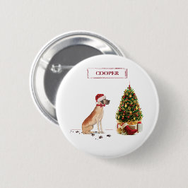 Great Dane Funny Christmas Dog mit Baum Button
