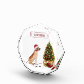 Great Dane Funny Christmas Dog mit Baum Fotoblock (Rechts)