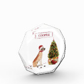 Great Dane Funny Christmas Dog mit Baum Fotoblock (Links)