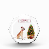 Great Dane Funny Christmas Dog mit Baum Fotoblock (Vorderseite)