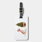 Great Dane Funny Christmas Dog mit Baum Gepäckanhänger (Vorderseite vertikal)
