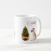 Great Dane Funny Christmas Dog mit Baum Kaffeetasse (VorderseiteRechts)
