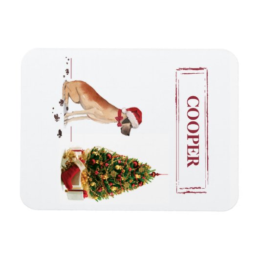 Great Dane Funny Christmas Dog mit Baum Magnet (Horizontal)