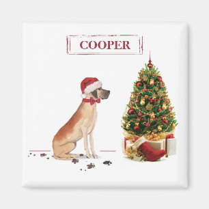Great Dane Funny Christmas Dog mit Baum Magnet