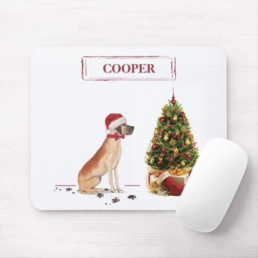 Great Dane Funny Christmas Dog mit Baum Mousepad (Mit Mouse)