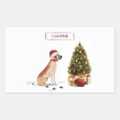 Great Dane Funny Christmas Dog mit Baum Rechteckiger Aufkleber (Vorderseite)