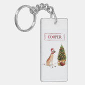 Great Dane Funny Christmas Dog mit Baum Schlüsselanhänger (Vorderseite links)