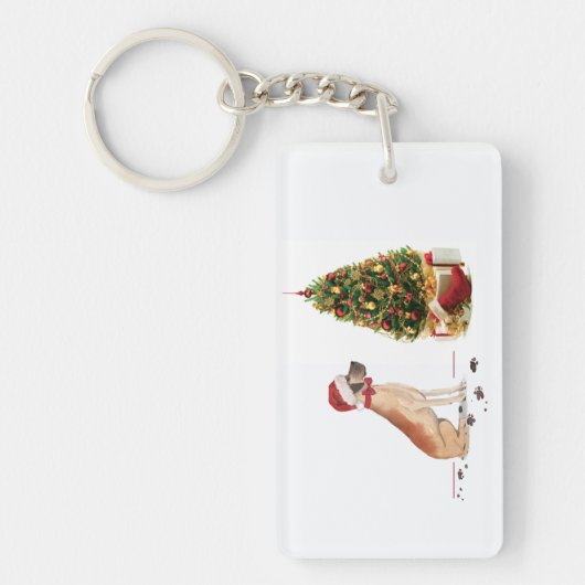 Great Dane Funny Christmas Dog mit Baum Schlüsselanhänger (Vorderseite)