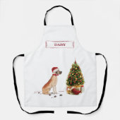 Great Dane Funny Christmas Dog mit Baum Schürze (Vorderseite)