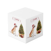 Great Dane Funny Christmas Dog mit Baum Würfel (Rückseite Schrägansicht)