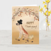 Great Dane Funny Pilgrim Hat Erntedank Karte (Gelbe Blume)