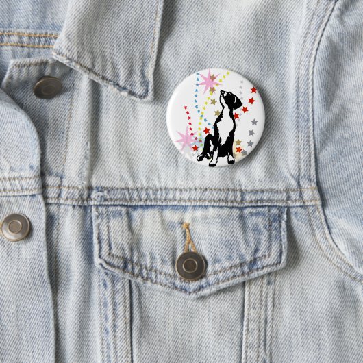 Great Dane Funny Stars Button (Beispiel)