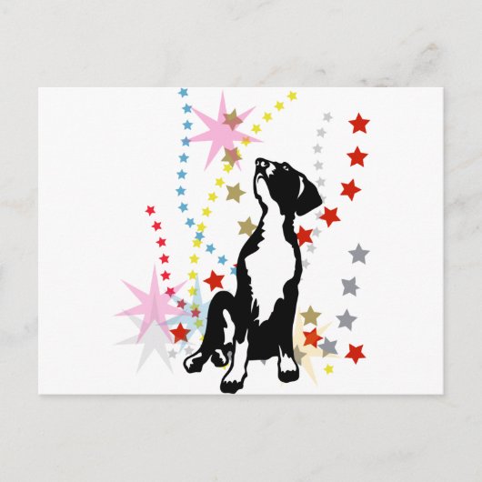 Great Dane Funny Stars Postkarte (Vorderseite)