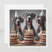 Great Dane Geburtstagseinladung, Hundegeburt Einladung (Vorne/Hinten)