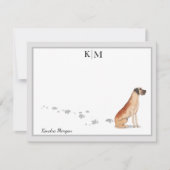 Great Dane Gray Border Monogram - Ihr Name Mitteilungskarte (Vorderseite)