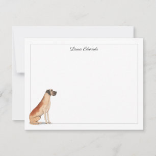 Great Dane Gray Border Personalisiert Stationery Mitteilungskarte