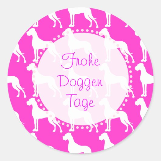 Great Dane Greetings Runder Aufkleber (Vorderseite)
