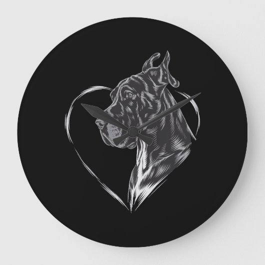 Great Dane Große Wanduhr (Vorderseite)