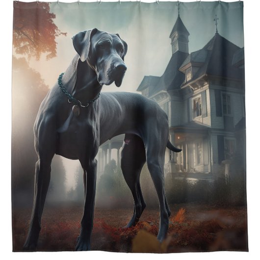 Great Dane Halloween Beängstigend Duschvorhang (Vorderseite)