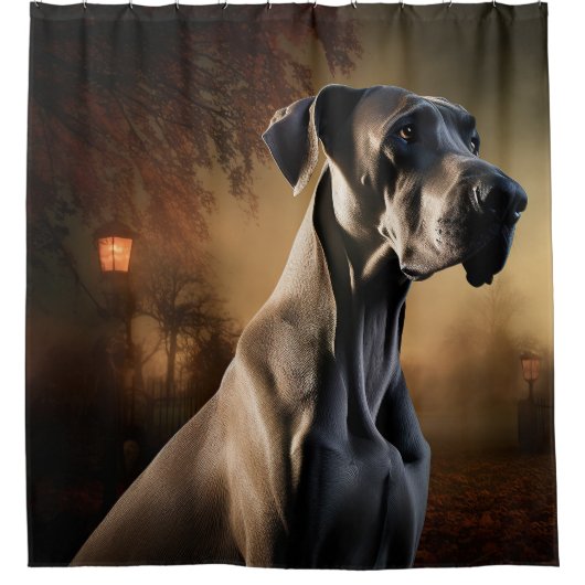 Great Dane Halloween Beängstigend Duschvorhang (Vorderseite)