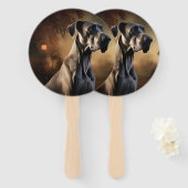 Great Dane Halloween Beängstigend Fächer (Vorne und Hinten)