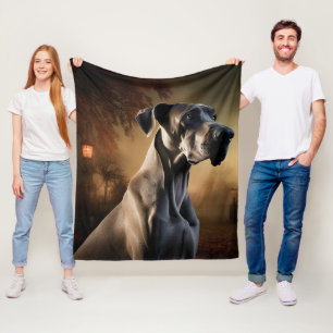 Great Dane Halloween Beängstigend Fleecedecke