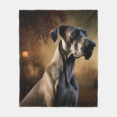 Great Dane Halloween Beängstigend Fleecedecke (Vorderseite)
