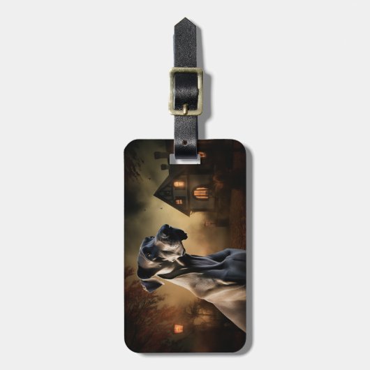 Great Dane Halloween Beängstigend Gepäckanhänger (Vorderseite vertikal)