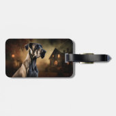 Great Dane Halloween Beängstigend Gepäckanhänger (Rückseite horizontal)