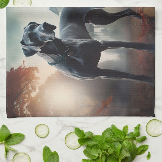 Great Dane Halloween Beängstigend Geschirrtuch (Gefaltet)