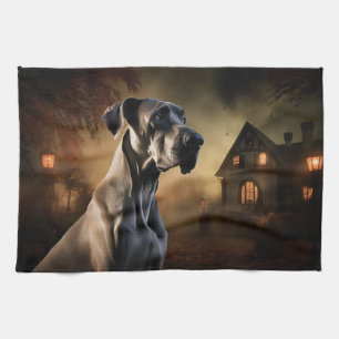 Great Dane Halloween Beängstigend Geschirrtuch