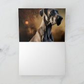 Great Dane Halloween Beängstigend Karte (Innenseite)