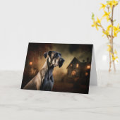 Great Dane Halloween Beängstigend Karte (Gelbe Blume)