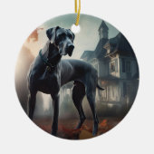 Great Dane Halloween Beängstigend Keramik Ornament (Vorne)