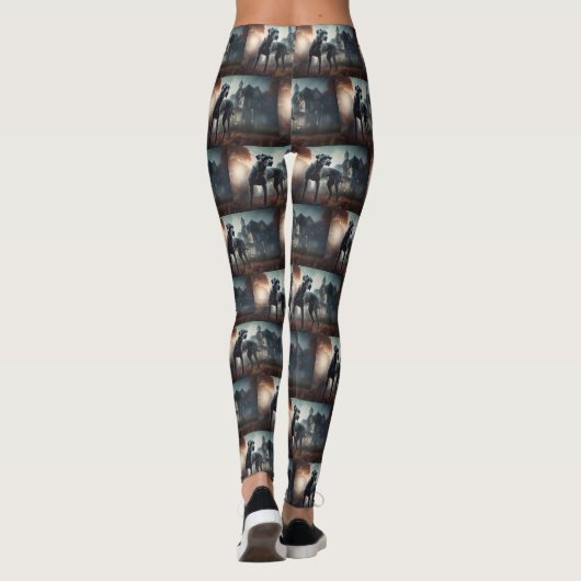 Great Dane Halloween Beängstigend Leggings (Rückseite)